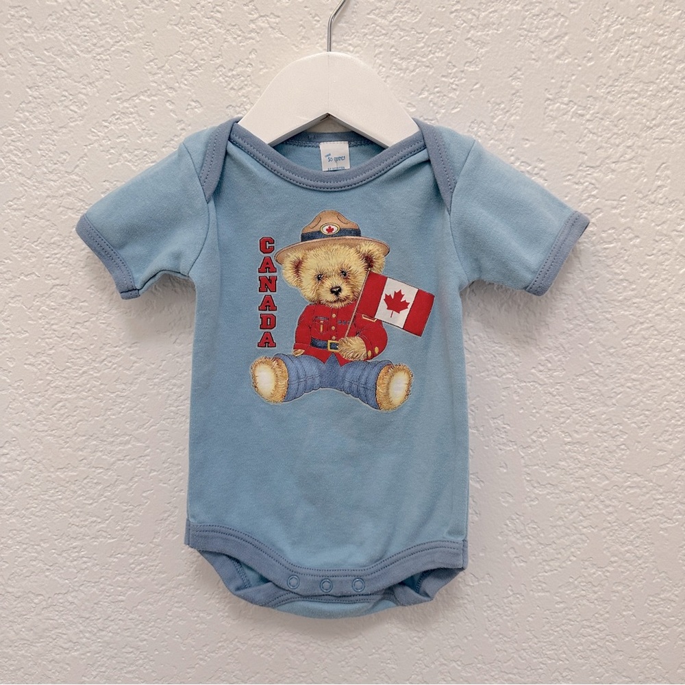 Canada Mounty Teddy Bear onepiece bodysuit 0-9M